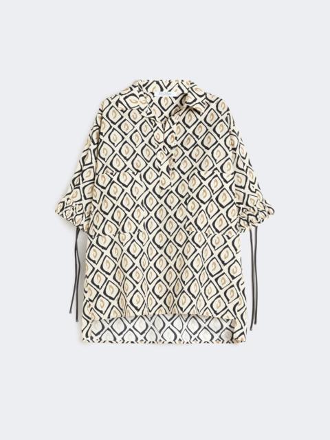 Max Mara ECRU Oversized printed poplin shirt - BEIGE