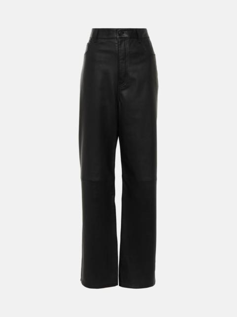 WARDROBE.NYC High-rise leather wide-leg pants