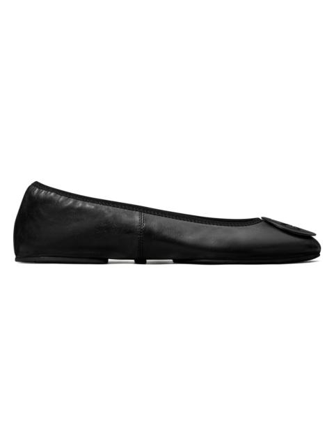 TORY BURCH Women's Reva Logo Travel Ballet Flats - Perfect Black