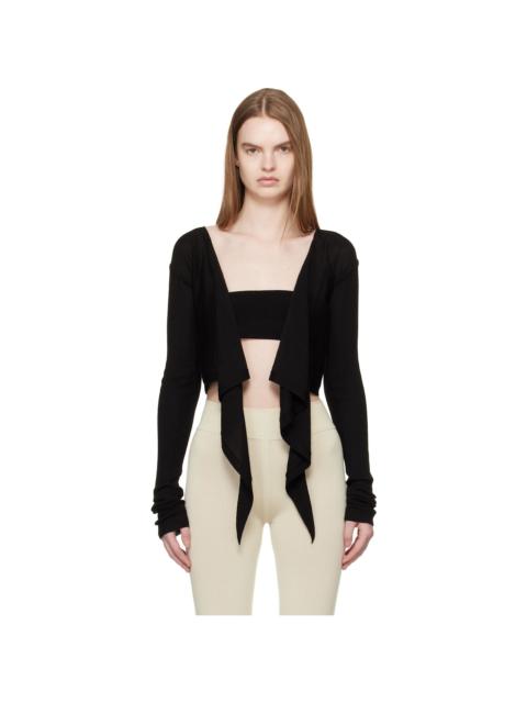 Rick Owens Black Temple Crop Wrap Top