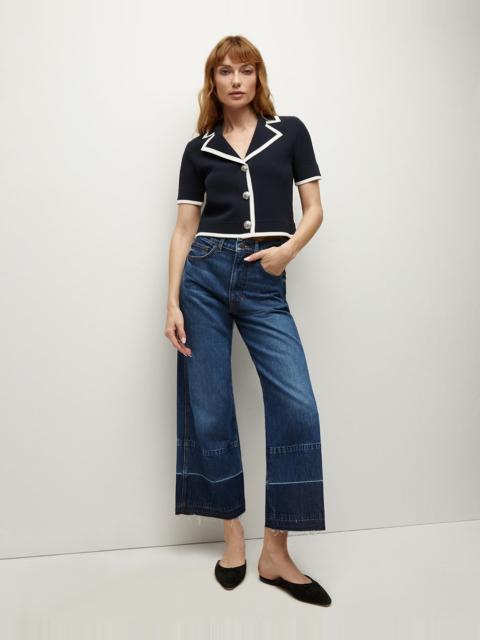 VERONICA BEARD TAYLOR RELEASED HEM CROPPED WIDE-LEG JEAN