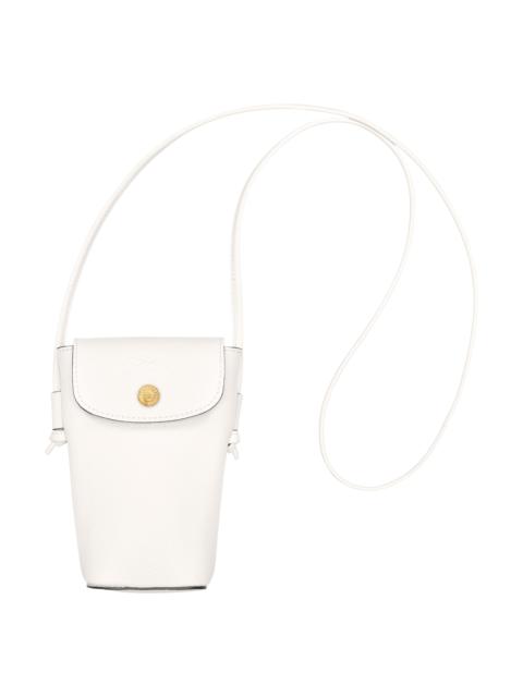 Longchamp Épure Phone case with leather lace White - Leather