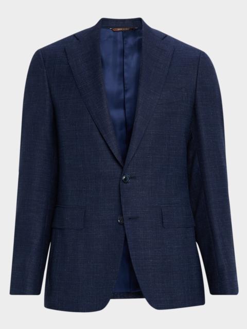 Canali Men's Textured Wool-Blend Notch Lapel Blazer