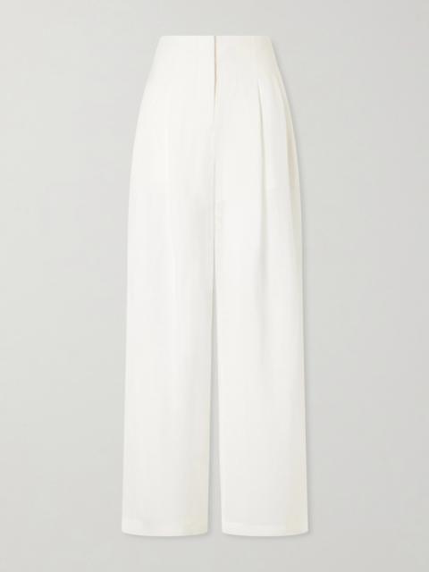TWP Carries Linen And Silk-blend Wide-leg Pants