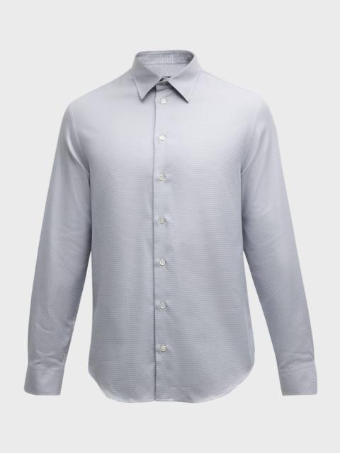 Men's Micro-Houndstooth Sport Shirt