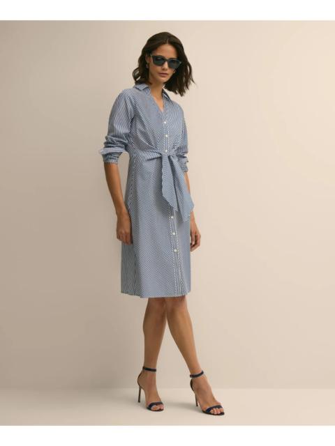 Brooks Brothers Supima® Cotton Striped Tie-Waist Shirt Dress