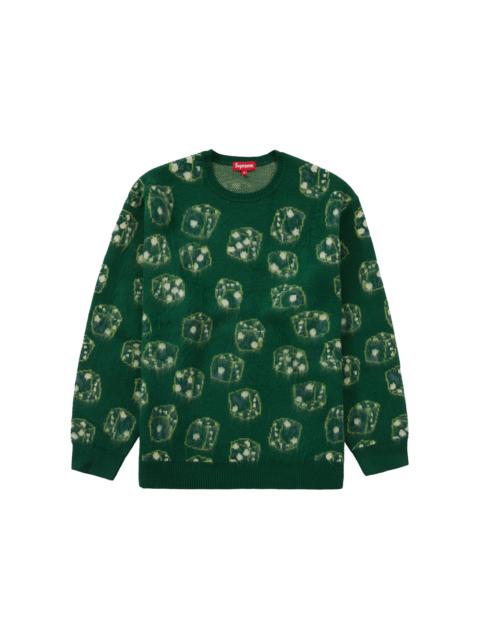 Supreme Supreme Dice Sweater Green - FW22SK16 GREEN | REVERSIBLE
