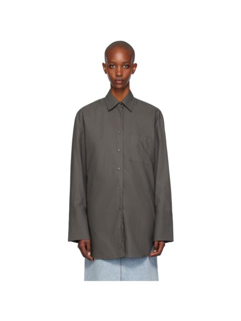 The Frankie Shop Khaki Helen Organic Cotton Long Shirt