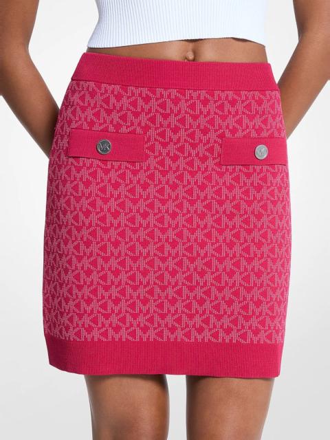 MICHAEL KORS Logo Jacquard Knit Skirt