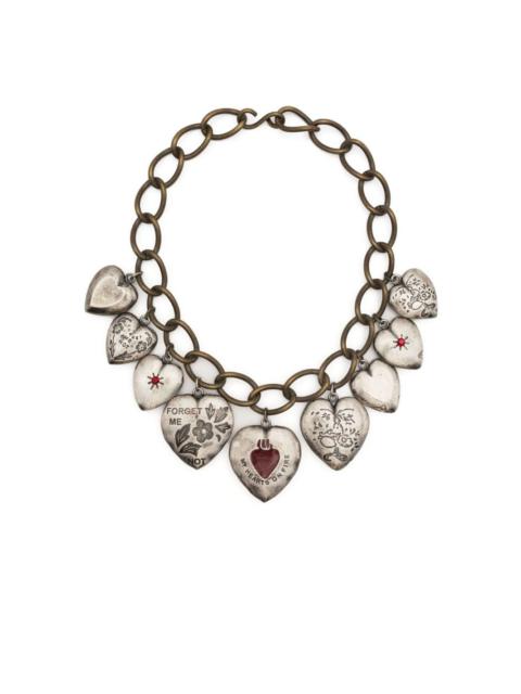 heart-motif chain necklace