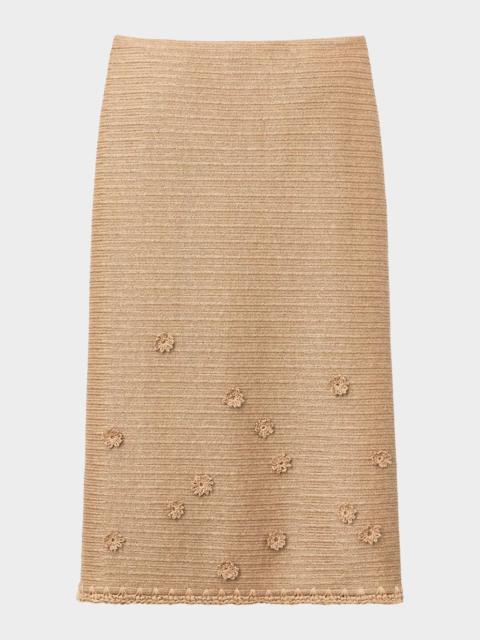 Lafayette 148 New York Raffia-Effect Jersey Knit Midi Skirt