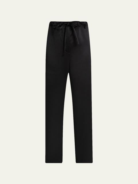 Proenza Schouler Magnus Wide-Leg Crinkled Crepe Pants