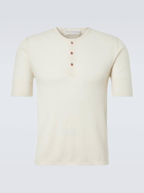 God’s True Cashmere Cashmere Henley shirt with carnelian