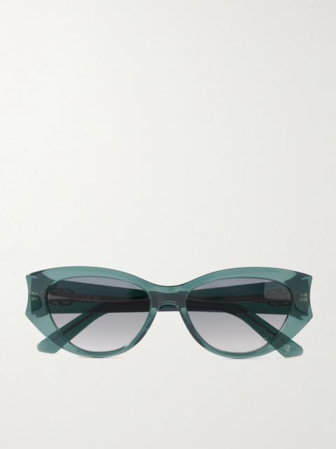 Dior DiorGlow B1I cat-eye acetate sunglasses Turquoise