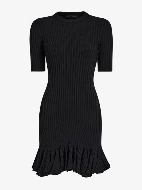 Leandra Dress in Viscose Ribbed Godet