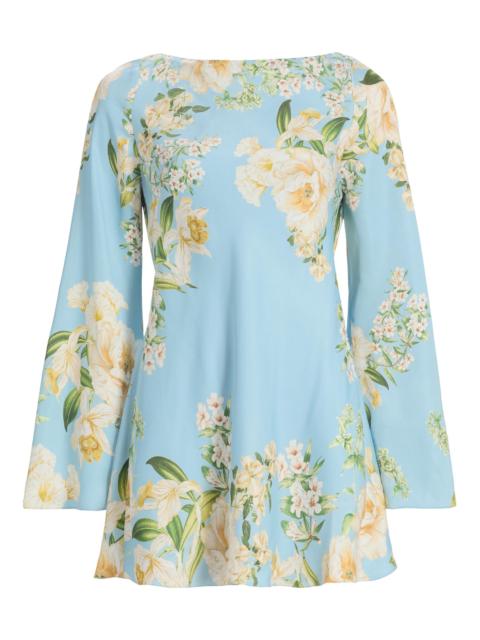 HEMANT & NANDITA Women's Bias Floral Minidress - Blue