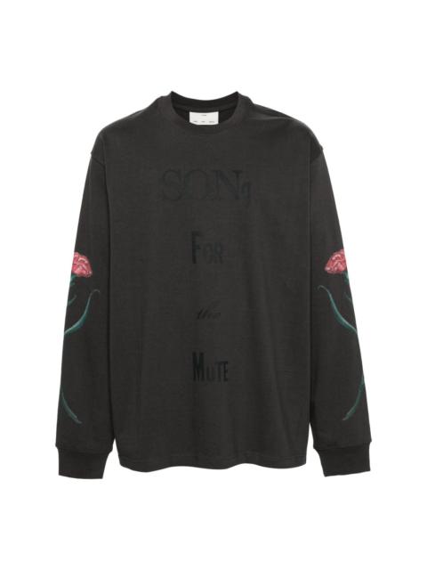 text-print cotton sweatshirt