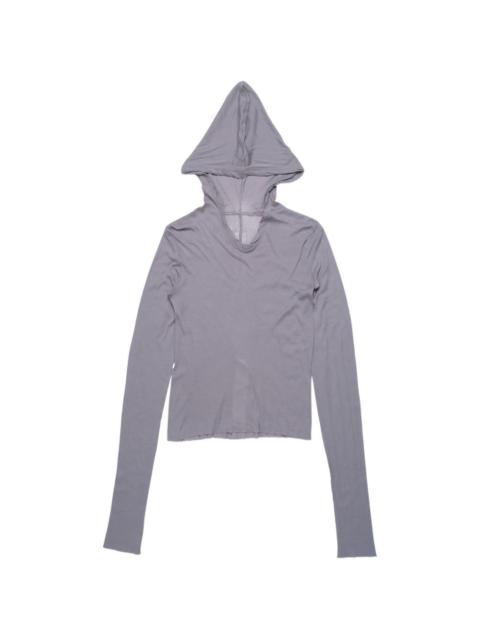 Rick Owens cropped hooded bib long-sleeve T-shirt