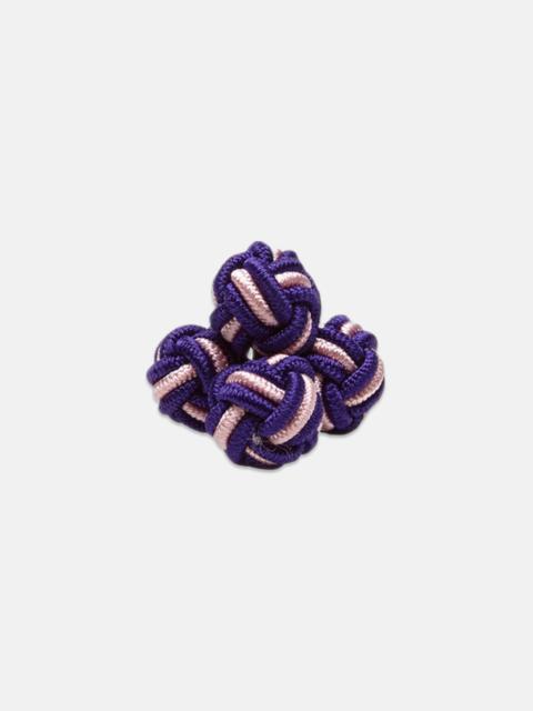 J. PRESS PURPLE & PINK MONKEY'S FIST SILK KNOT CUFFLINKS