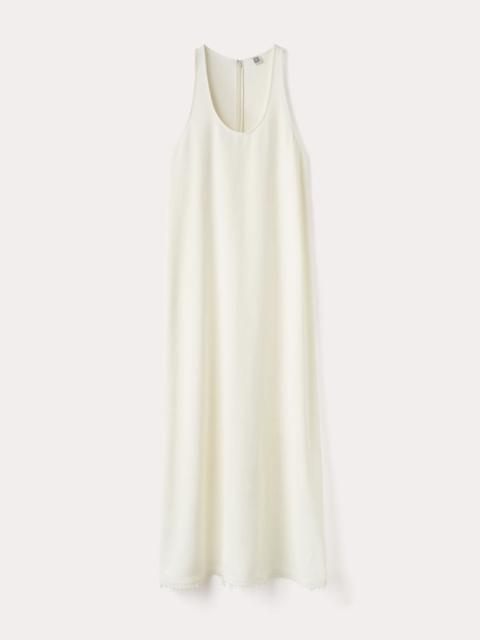 Scoop-neck sablé dress macadamia