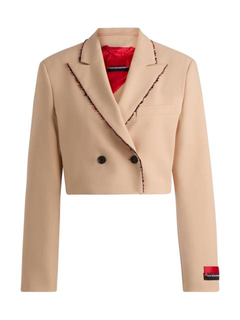 HUGO HUGO X LES BENJAMINS REGULAR-FIT CROPPED JACKET WITH BEADED TRIM