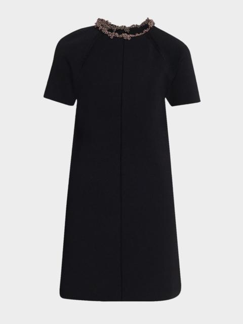Givenchy Pearly Beaded Short-Sleeve Mini Dress