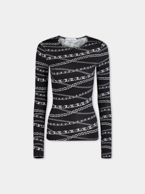 rabanne LONG-SLEEVED PRINTED TOP