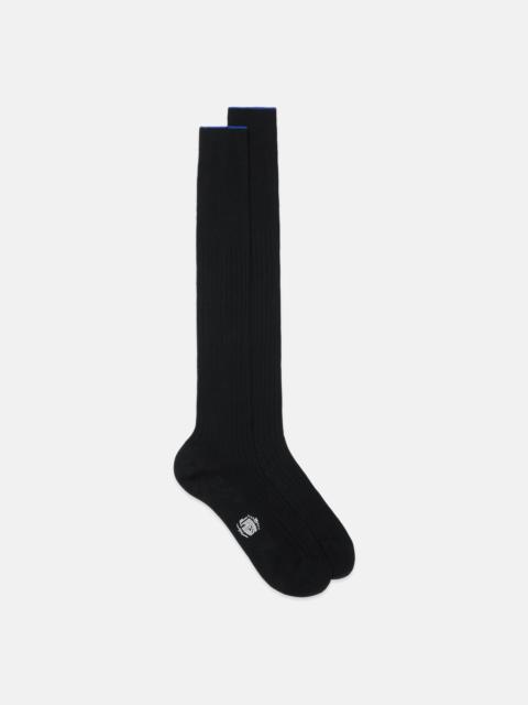 J. PRESS MADE-IN-ITALY BLACK OVER-THE CALF COTTON SOCKS