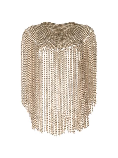 L'AGENCE Women's Yves Imitation-Pearl Fringed Cape - Champagne Pearls