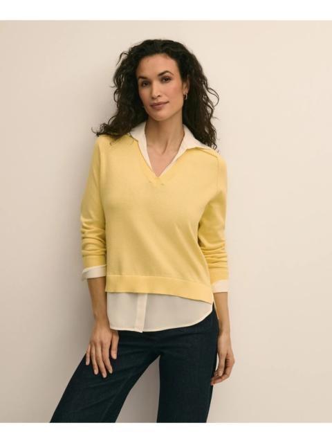 Brooks Brothers Supima® Cotton Layered Sweater-Shirt