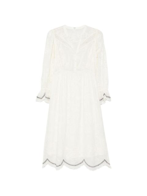 ba&sh Robe Prisco lace trim midi dress