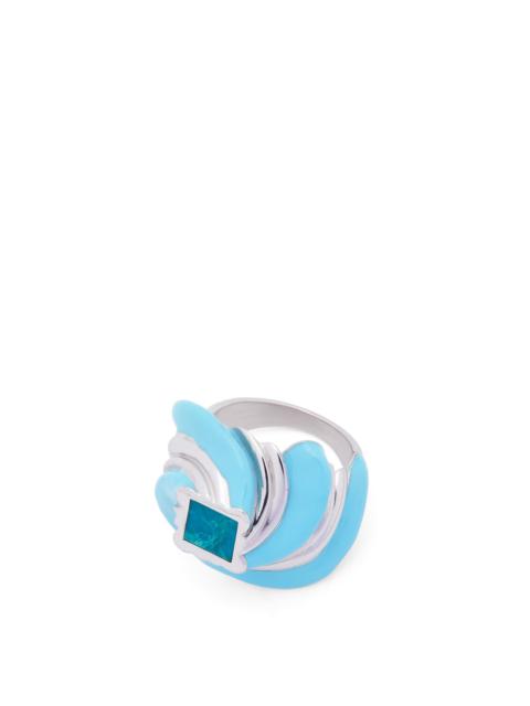Loewe Twisted Anagram ring in sterling silver and enamel