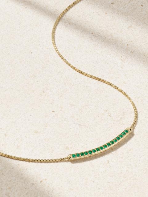 DAVID YURMAN Petite Pavé 18-karat Gold Emerald Necklace
