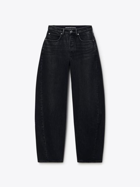 Alexander Wang crystal hotfix logo pocket blow up jean