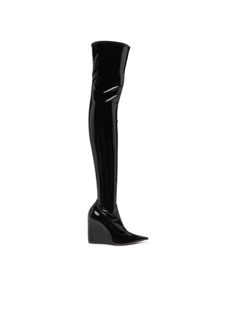 Amina Muaddi Danielle thigh-high glossy boots