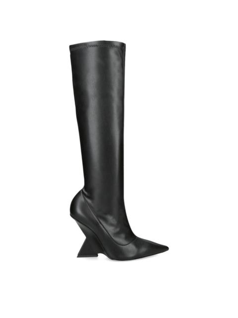 THE ATTICO Leather Cheope Heeled Boots 105