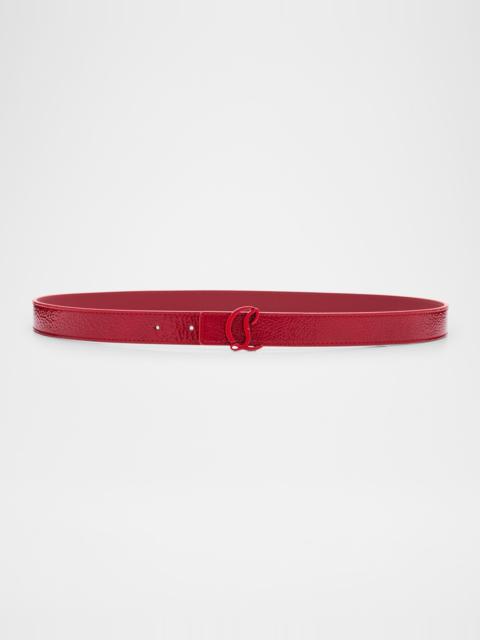 Christian Louboutin Loubi54 Reversible Belt in Patent and Smooth Leather