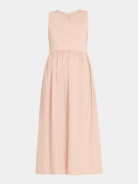 WEEKEND Max Mara Ruched Jersey & Poplin Midi Dress