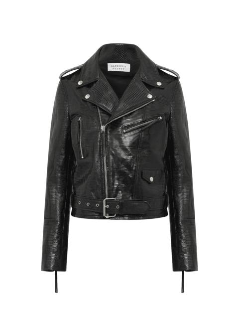 GABRIELA HEARST Anton Biker Jacket in Black Lizard
