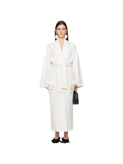 Moschino Off-White Breakfast Long Coat