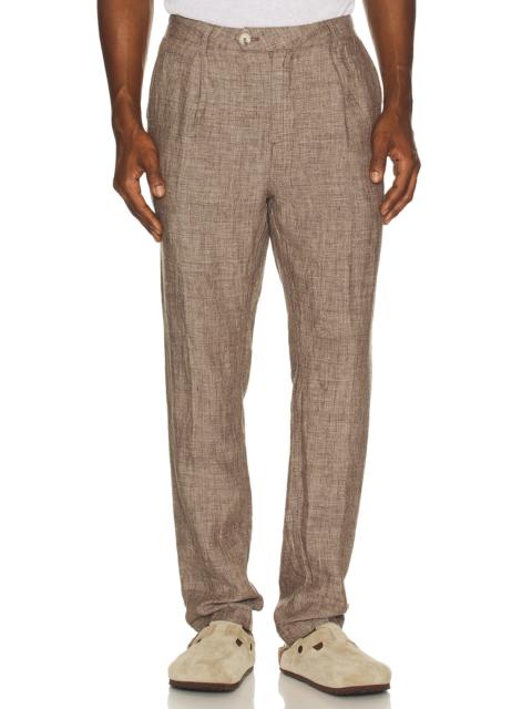 onia Linen Tapered Pleated Trouser