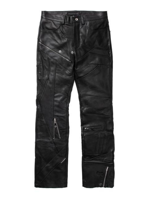 WHO DECIDES WAR FRAGMENTED LEATHER TROUSER