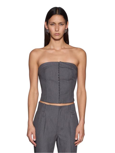Ksubi MONDRIAN BUSTIER TOP GREY PINSTRIPE