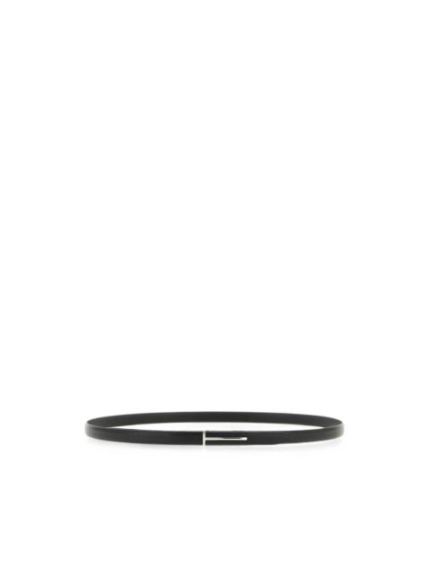 TOM FORD hammered-leather T Slim belt