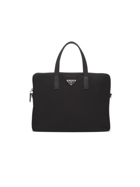 Re-Nylon and Saffiano leather briefcase