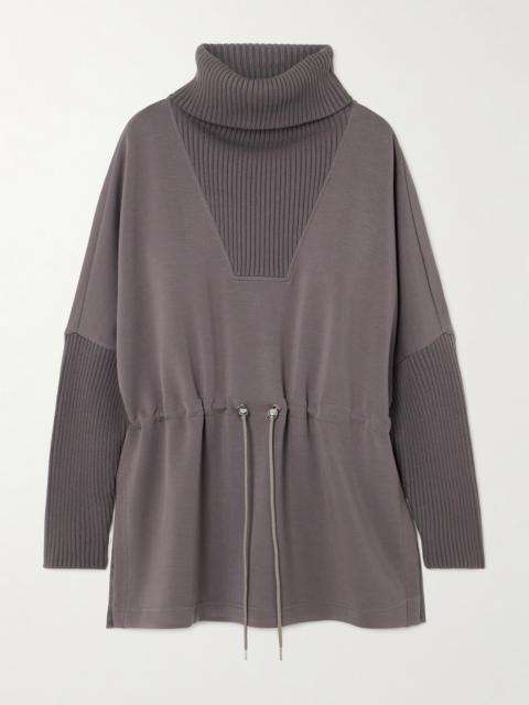 VARLEY Suffolk Ribbed-knit And Doublesoft Jersey Turtleneck Sweatshirt