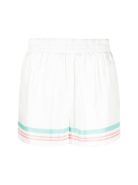 stripe-detail silk shorts