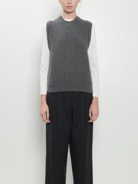 MARGARET HOWELL English Rib Pullover Merino Wool Vest — Charcoal