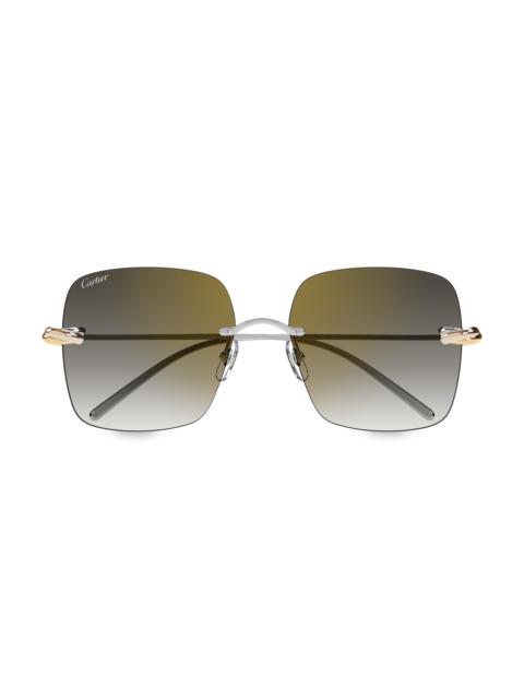 Cartier Women's Trinity 60MM Rimless Square Sunglasses - Grey Multi Silver