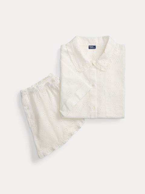 Polo Ralph Lauren Eyelet Cotton Shirt & Short Pajama Set